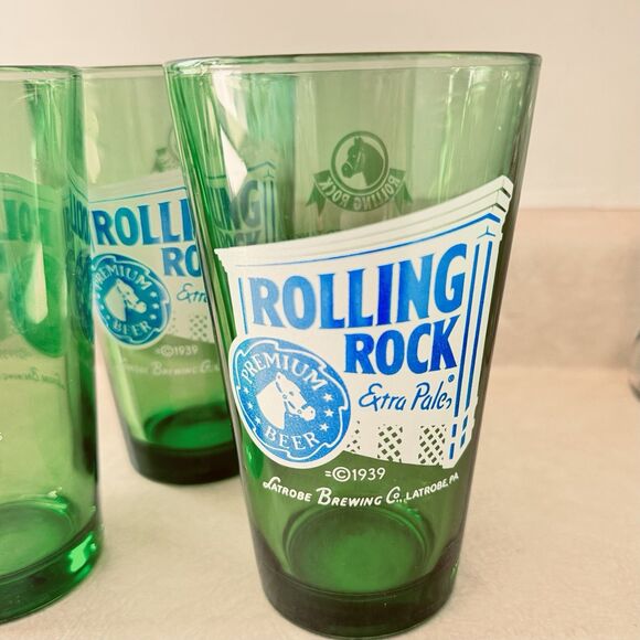 4 ROLLING ROCK Extra Pale premium beer Latrobe brewing Company PA33 Green 16 oz - Picture 7 of 16